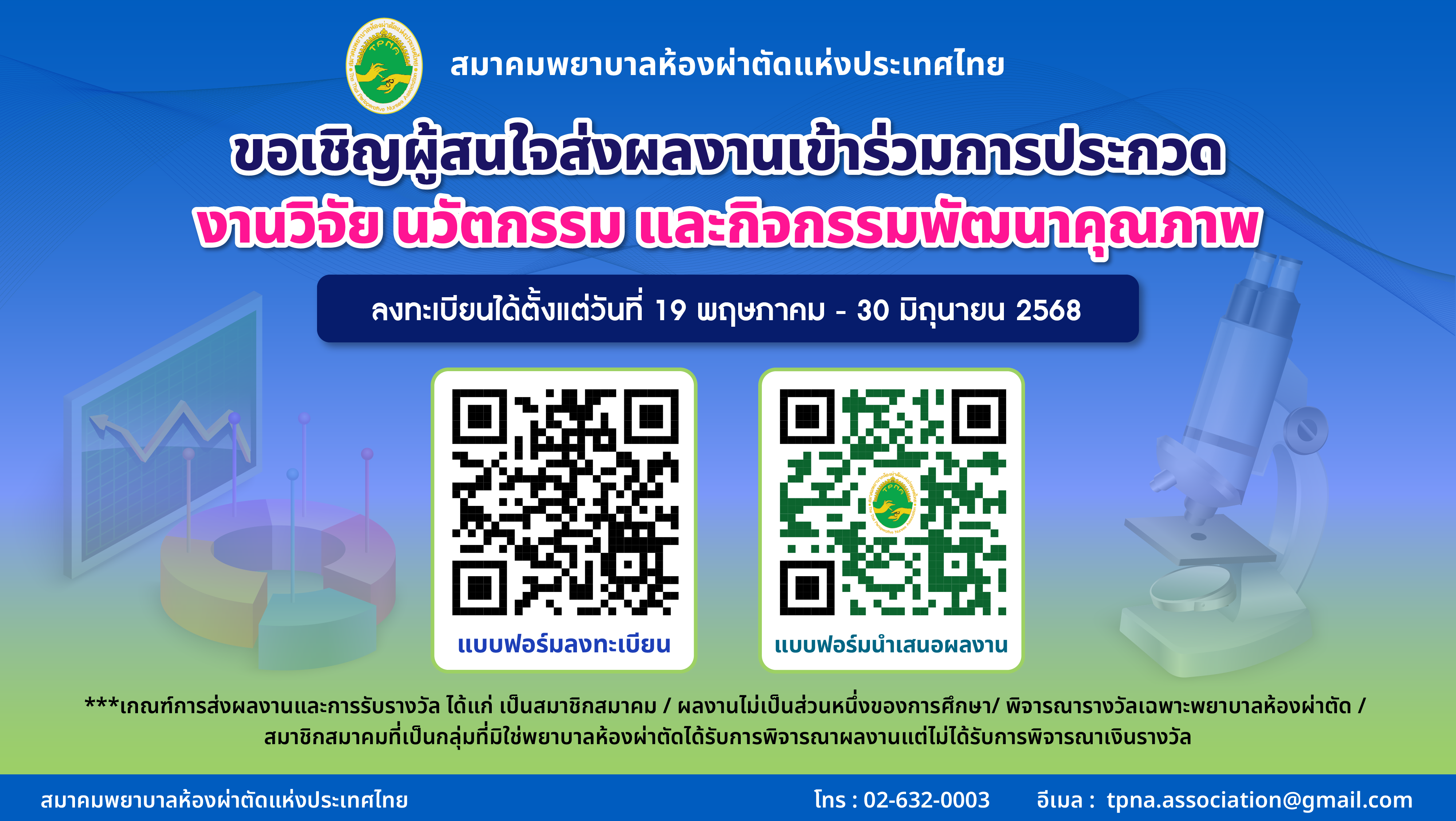 ขอเชิญผู้สนใจส่งผลงานเข้าร่วมการประกวด งานวิจัย นวัตกรรม และกิจกรรมพัฒนาคุณภาพ 2568